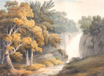 Landschaft mit Wasserfall von Francis Towne